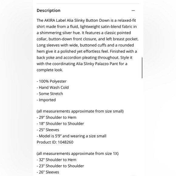 AKIRA Metallic Gray Button Down Shirt - Picture 7 of 7